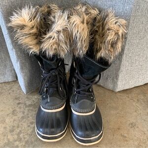 Sorel Joan of Arctic Black Waterproof Boots Size 6